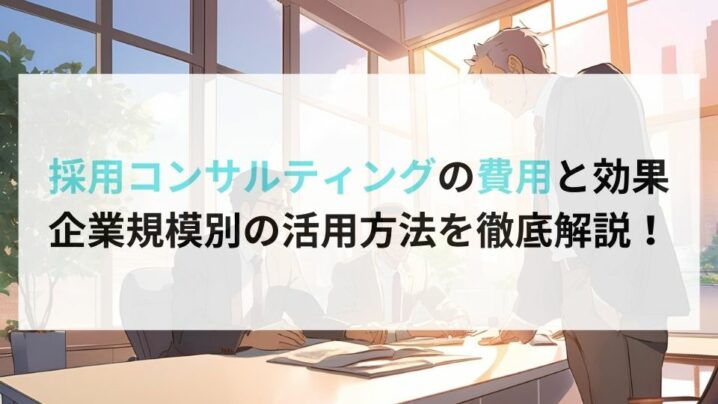 採用コンサルティングの費用と効果 企業規模別の活用方法を徹底解説！